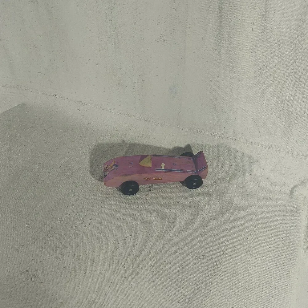 Pinewood derby car ready to race Vintage Cub Scouts